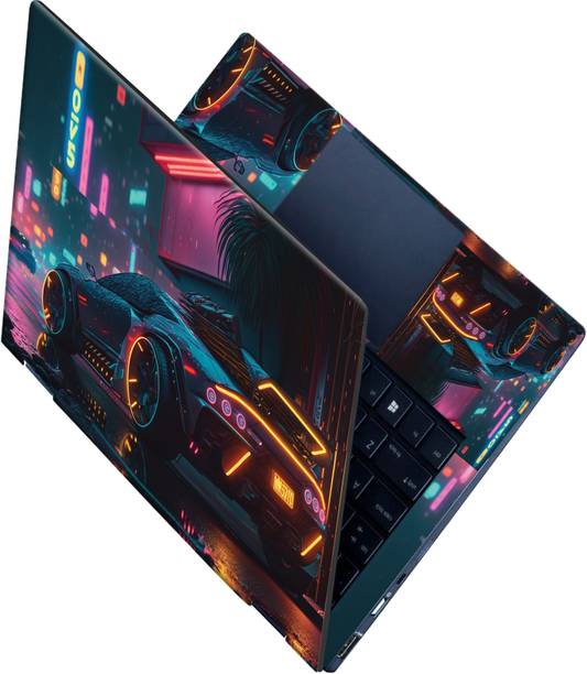 Flipkart SmartBuy _All Panel_Super sport car with neon lights Vinyl Laptop Skin Compatible for 15.6 inch