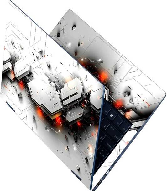 Flipkart SmartBuy Full Body Laptop Skin for Laptops Upto 15.6 Inch - Cyber Hive HD Sticker No Residue Removable Self Adhesive Vinyl Reusable Laptop Skin Compatible for 15.6 inch