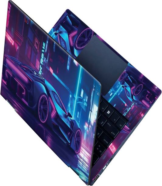SCOTLON All Panel_Sports automobile neon city_Premium Laptop Skin Vinyl Laptop Skin Compatible for 15.6 inch