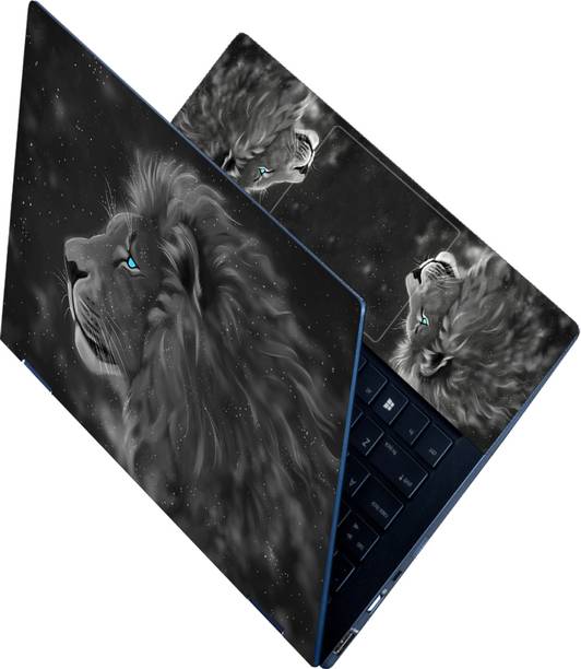 Anweshas Combo of Full Panel Laptop Skin and Mouse Pad - Galaxy Tiger Blue Eye No Residue Removable Self Adhesive Vinyl Reusable Laptop Skin Compatible for 15.6 inch