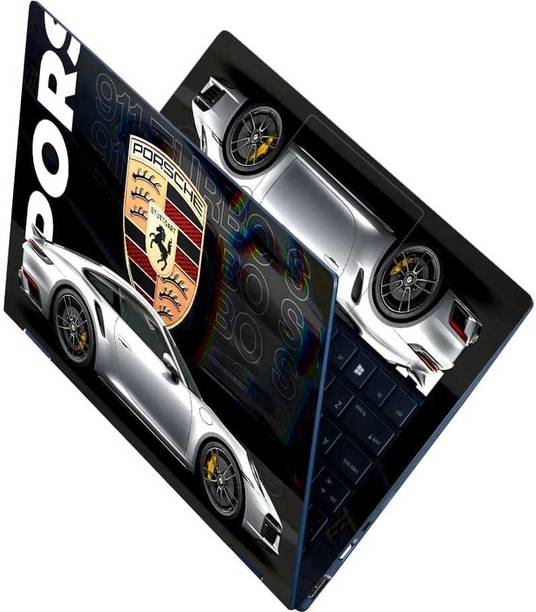 Flipkart SmartBuy Full Body Laptop Skin for Laptops Upto 15.6 Inch - Porsche 911 Silver SideView HD Sticker No Residue Removable Self Adhesive Vinyl Reusable Laptop Skin Compatible for 15.6 inch