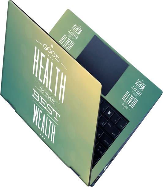 SCOTLON _All Panel_Health is wealth_ Vinyl Laptop Skin Compatible for 15.5 inch