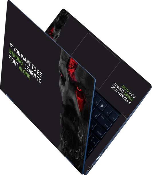 Anweshas Full Body Laptop Skin Sticker For 14 to 15.6 inch Laptop - Be Strong Alone Self Adhesive Stretched Vinyl Laptop Decal 15.6
