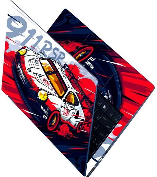 Flipkart SmartBuy Full Body Laptop Skin for Laptops Upto 15.6 Inch - Porsche 911 RSR Racing HD Sticker No Residue Removable Self Adhesive Vinyl Reusable Laptop Skin Compatible for 15.6 inch