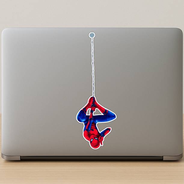 STIXY Hanging Spider-Man Sticker – Water-Resistant Superhero Sticker Vinyl, Premium GLOSSY Laptop Skin Compatible for 15 inch