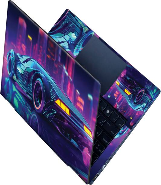 Flipkart SmartBuy _All Panel_Sports car with neon light Vinyl Laptop Skin Compatible for 15.6 inch