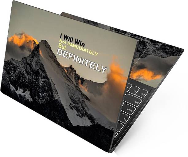 Anweshas HD Printed Full Panel Laptop Skin Sticker Vinyl Fits Size Upto 15 inches No Residue, Bubble Free, Waterproof - I Will Win Mountains Self Adhesive Vinyl Reusable Laptop Skin Compatible for 15.6 inch