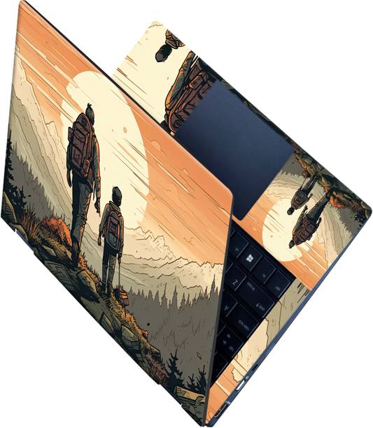 SCOTLON All Panel_Man and boy walking on mountain_Premium Laptop Skin Vinyl Laptop Skin Compatible for 15.6 inch