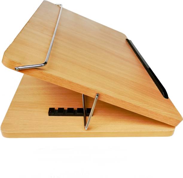 VeleSolv Solid Compartments Wooden Material Foldabel, Height Adjustable, Comfotable Writing/Sketching/Drawing Table/Laptop Stand/Table Top Wooden-Natural-12 x 16 Laptop Stand