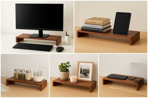 WoodenFriend Wooden Computer Monitor Stand, Monitor Riser Desk Shelf Desktop Stand TV Laptop Wooden Computer Monitor Stand, Monitor Riser Desk Shelf Desktop Stand TV Laptop Wooden Floor and Desk Stand Rotatable Laptop Stand Compatible with Universal Laptops
