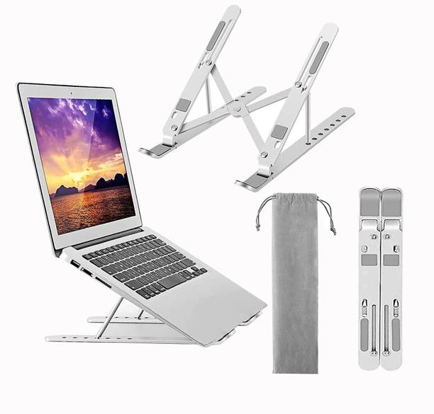 Maitland ALUMINIUM LAPTOP STAND Floor -Desktop Laptop Stand_151 Aluminium Floor and Desk Stand Laptop Stand with Adjustable Height Compatible with Universal Laptops
