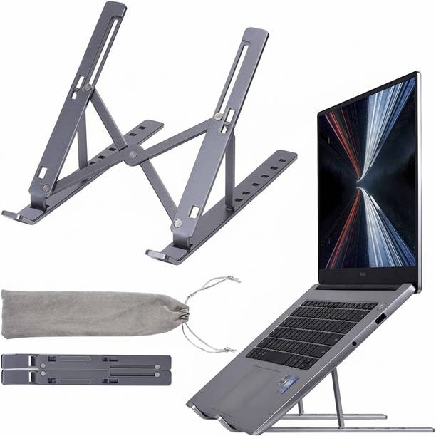 kpc comfort nf Laptop Cooling Stand for Desk Strong Metal Body Gaming Laptop Stand | Strong Metal Adjustable Laptop Stand with Cooling Aluminium Desk Stand Rotatable Laptop Stand with Adjustable Height Compatible with Universal Laptops