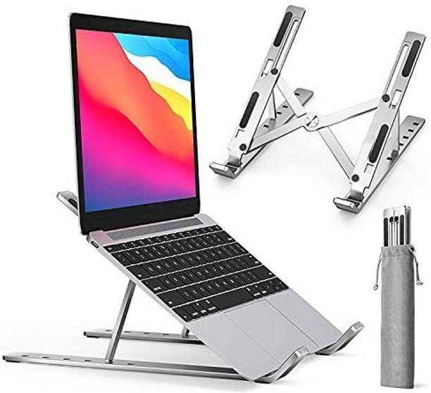 Maitland Laptop stand Foldable Portable Computer Aluminium Floor and Desk Stand Laptop Stand with Adjustable Height Compatible with Universal Laptops