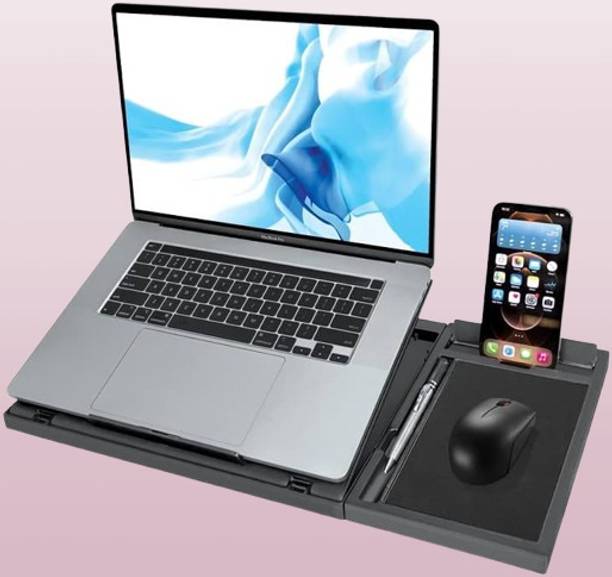 Aanchal foldable laptop stand with mouse pad Foldable laptop stand @#2 Plastic Floor and Desk Stand Laptop Stand with Adjustable Height Compatible with Universal Laptops