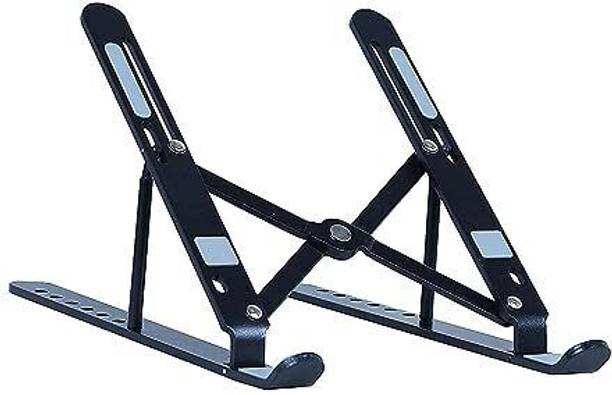 asgtrade Laptop Stand 6 Angles Adjustable Aluminum Ergonomic Foldable Portable Desktop Holder Compatible with MacBook, HP, Dell, Lenovo & All Other Notebook Aluminium Desk Stand Rotatable Laptop Stand with Adjustable Height Compatible with Universal Laptops