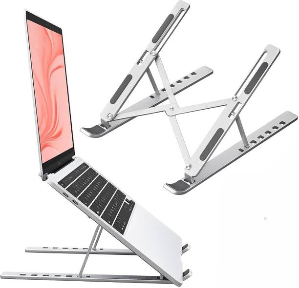 MrTrenz Laptop Stand for Office & Home Aluminium Rotatable Laptop Stand with Adjustable Height Compatible with Universal, 26 - 35 cm Laptops