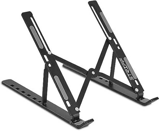 STRIFF Aluminum Laptop Stand Foldable, Adjustable, Ventilated, Up to 15.6''(Black) Laptop Stand