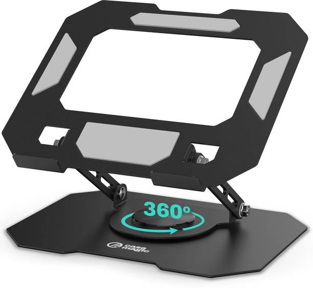 Case-Magic CM-LS-01 360° Rotating Ergonomic Laptop/iPad Stand, Foldable, Adjustable Height & Angle Laptop Stand