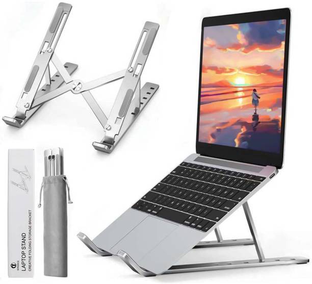 Bitline Aluminum Tabletop Laptop Stand Ergonomic Foldable Portable Laptop Stand Laptop Stand_01 Aluminium Desk Stand Laptop Stand with Adjustable Height Compatible with Universal Laptops