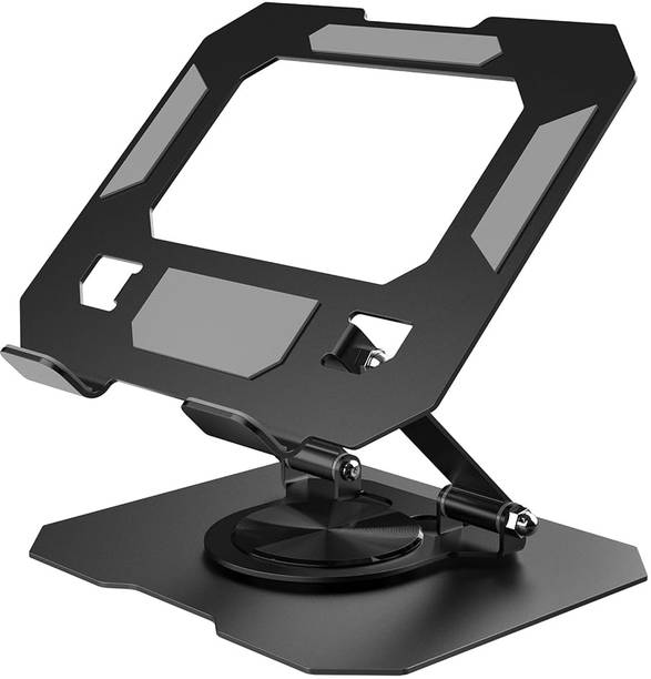 HASTHIP Laptop Stand Tablet Laptop Riser Adjustable Height Tilt 360 Rotatable Black Laptop Stand Tablet Riser for 4.7-12.9 Inch Devices Laptop Stand