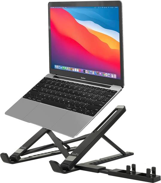 Soopii Premium Laptop Stand with Adjustable Height, Foldable & Portable for Laptops, MacBooks Laptop Stand