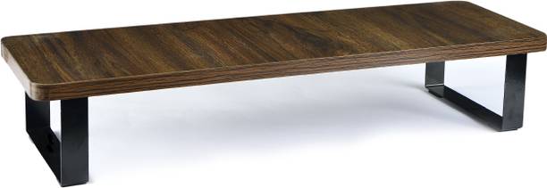 Flux Brown Monitor Stand Wooden Floor and Desk Stand Laptop Stand Compatible with Universal Laptops