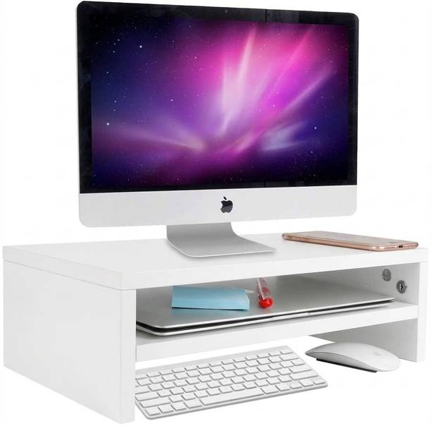 Dwhandicrafts monitor stand for desk wooden monitor riser computer screen stand wood monitor stand computer monitor riser desktop shelf organizer Wooden Laptop Stand Compatible with 40 - 44cm Laptops