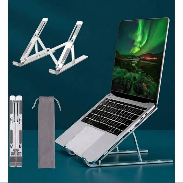 HB ENTERPRISE Laptop Aluminium Stand_36 Aluminium Rotatable Laptop Stand with Adjustable Height Compatible with Universal Laptops