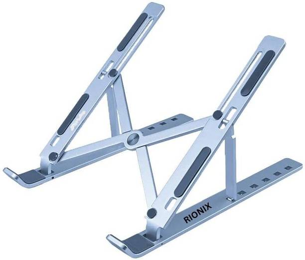 RIONIX Rito Aluminum Foldable Portable Laptop Stand Aluminium Floor and Desk Stand Laptop Stand with Adjustable Height Compatible with Universal Laptops