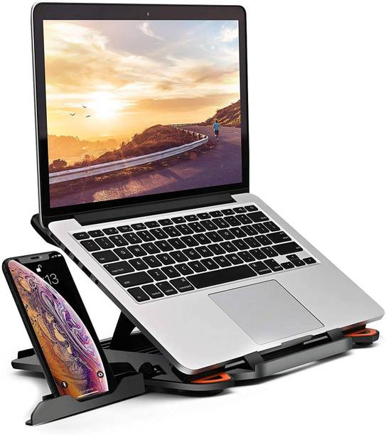 nextwave 4 IN 1 LAPTOP STAND + BOOK Stand + TAB STAND + MOBILE STAND Plastic Floor and Desk Stand Laptop Stand with Adjustable Height Compatible with Universal Laptops