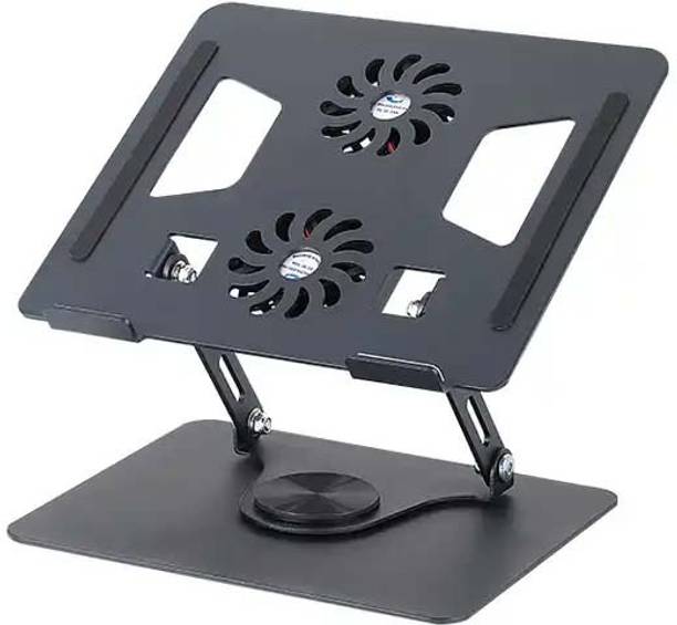 B MARK 360 Degree Rotating Foldable Portable Laptop Cooling Stand With Double Fans Laptop Stand