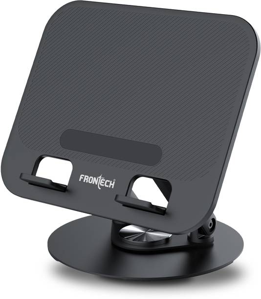 Frontech 360° Rotating Laptop Stand — Step-Less Adjustable Height, ABS Build + Carbon Steel Floor and Desk Stand Rotatable Laptop Stand with Adjustable Height Compatible with Universal Laptops