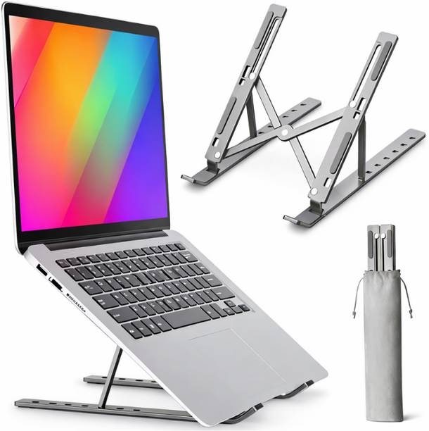 Sandhya Ms02 Aluminium Rotatable Laptop Stand with Adjustable Height Compatible with Universal Laptops