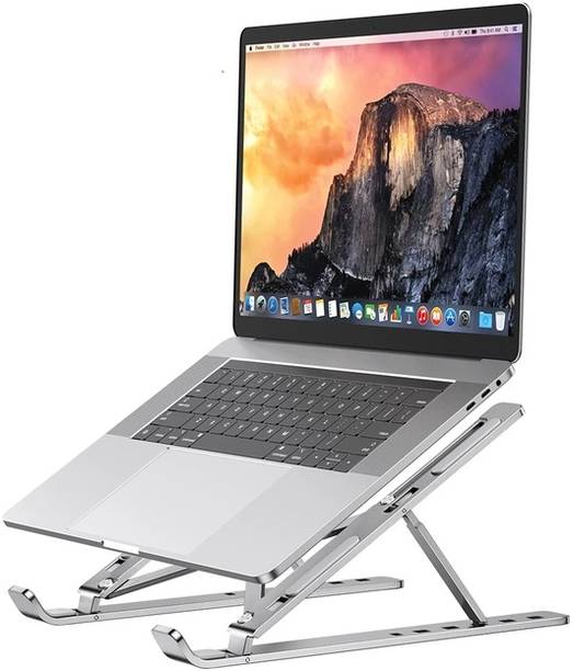 Missfox Laptop Stand Foldable stand for 14/16in Laptops & for MacBook, HP, Dell & Lenovo i-Desk Aluminium Height Adjustable / Portable Laptop Stand Aluminium Desk Stand Rotatable Laptop Stand with Adjustable Height Compatible with Universal Laptops