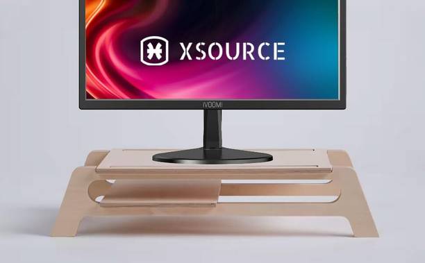 XYLPHA Wooden Laptop & Monitor Stand with Storage Space Wooden Monitor Platform with Storage Space Wooden Floor and Desk Stand Laptop Stand Compatible with Universal Laptops