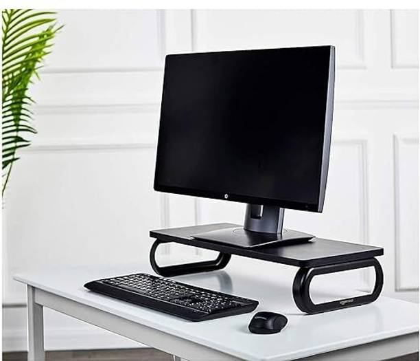 Indian Decor 29740 Wood Monitor Screen Riser Stand esktop Stand with Keyboard Storage 29740 Wood Monitor Iron Floor and Desk Stand Laptop Stand with Adjustable Height Compatible with Universal Laptops