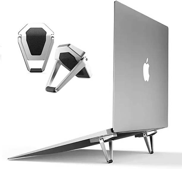 ANTONIS Portable Mini Aluminum Laptop Stand 2Pcs, Lightweight Stand Metal Folding Portable Laptop Stand Non-Slip, Laptop & Keyboard & Tablet Laptop Stand