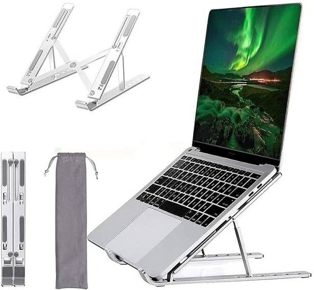 ornamac Laptop Stand 7 Adjustable Levels, Portable, Aluminium Laptops Aluminium Desk Stand Rotatable Laptop Stand with Adjustable Height Compatible with 26 - 35 cm Laptops