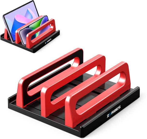 Ofifo Adjustable Dual Groove Red Stand for Desk Multi Device Holder Universal Dual Groove AntiSlip Stand Red 3-16 Inch Laptop Stand