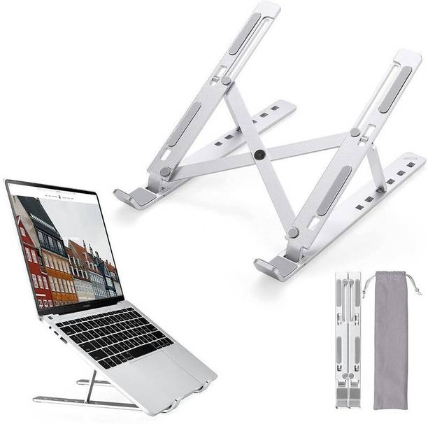 Penrith Desk FLR55 Anodized Aluminium Height Adjustable Laptop Stand Aluminium Floor and Desk Stand Laptop Stand with Adjustable Height Compatible with Universal Laptops