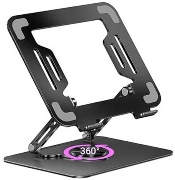 RT 360 degree stand 360 Degree Aluminium Desk Stand Rotatable Laptop Stand with Adjustable Height Compatible with Universal Laptops