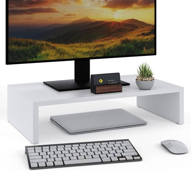UniAart 1 Tier Computer Monitor Stand, Laptop stand Wooden Desk Stand Laptop Stand Compatible with Universal, 26 - 35 cm Laptops