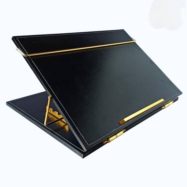 Novelty Store Black leather, adjustable, foldable table top for notebooks and laptops. 1646515 Wooden Desk Stand Laptop Stand with Adjustable Height Compatible with Universal Laptops