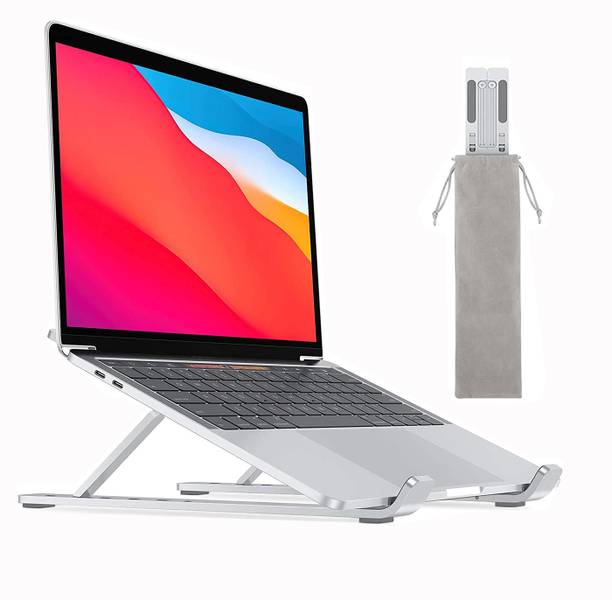 ZAXART ALUMINIUM LAPTOP STAND Floor -Desktop Laptop Stand_387 Aluminium Floor and Desk Stand Laptop Stand with Adjustable Height Compatible with 26 - 35 cm, Universal Laptops