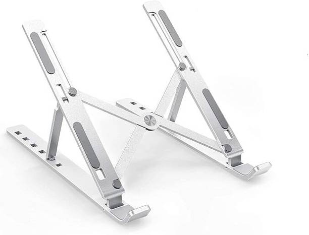 Hevats Folding Laptop Stand Adjustable Laptop Holder for Desk, Office & Work from Home Folding Laptop Stand Adjustable Laptop Holder for Desk, Office & Work from Home Aluminium Rotatable Laptop Stand with Adjustable Height Compatible with Universal Laptops