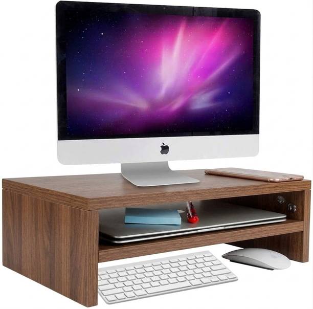 Dwhandicrafts monitor stand for desk wooden monitor riser computer screen stand wood monitor stand computer monitor riser desktop shelf organizer Wooden Laptop Stand Compatible with 40 - 44cm Laptops
