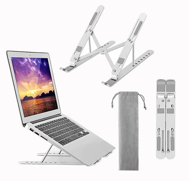 ZAXART ALUMINIUM LAPTOP STAND Floor -Desktop Laptop Stand_126 Aluminium Floor and Desk Stand Laptop Stand with Adjustable Height Compatible with 26 - 35 cm, Universal Laptops
