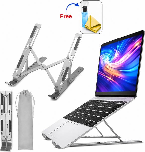 Nexora 7 Angles Foldable Adjustable Portable Laptop Stand 7 Angles Adjustable Foldable Compatible All Other Laptop Notebook Aluminium Floor and Desk Stand Laptop Stand with Adjustable Height Compatible with 26 - 35 cm, 36 - 39cm, Universal Laptops