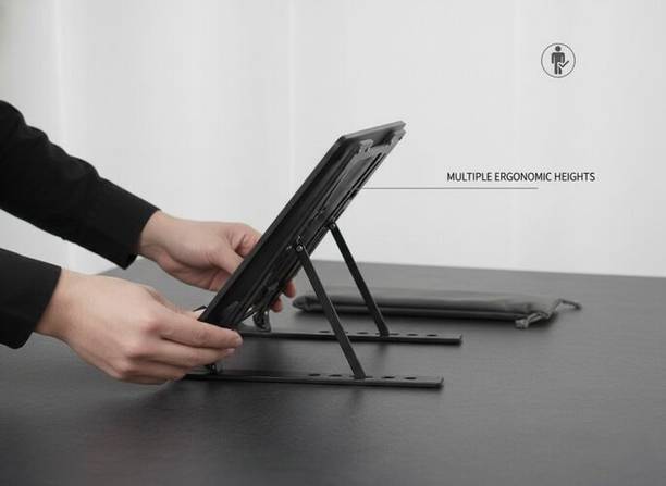 MaadurgaEnterprisesStore LS101 (Black) LS101 (Grey) Aluminium Floor Stand Laptop Stand with Adjustable Height Compatible with Universal Laptops