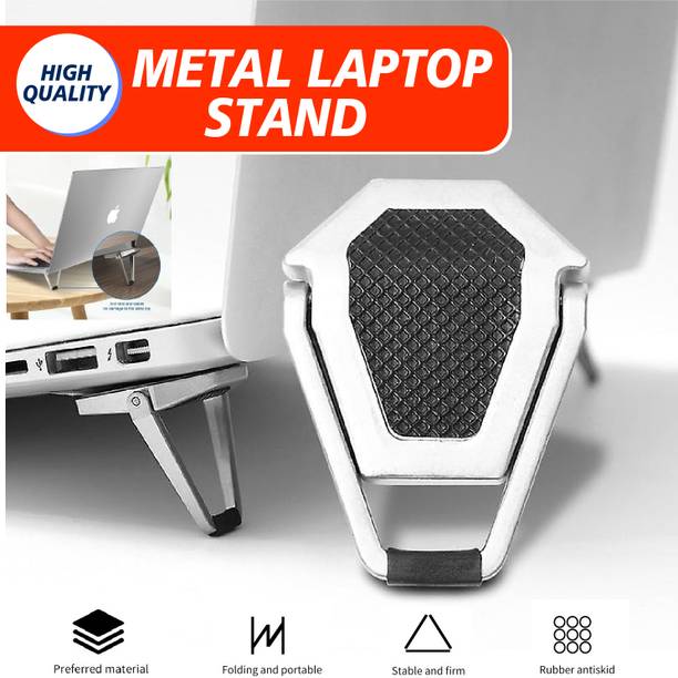 ASRYD Mini Premium Metal Folding Portable Laptop Stand Non-Slip Base Tabletop Laptop Stand